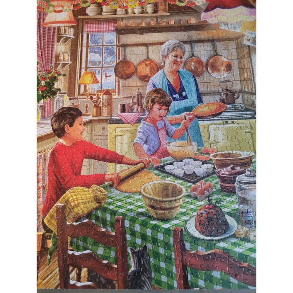 White Mountain “Christmas at Grandma's” 1000-Piece Jigsaw Puzzle Used Complete